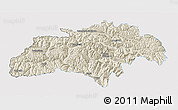 Shaded Relief 3D Map of Gilgit, single color outside