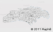 Silver Style 3D Map of Gilgit, single color outside