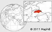 Blank Location Map of Gilgit