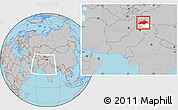 Gray Location Map of Gilgit, highlighted parent region, within the entire country