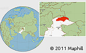 Savanna Style Location Map of Gilgit, highlighted country