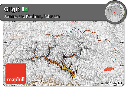 Physical Map of Gilgit, lighten