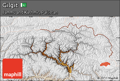 Physical Map of Gilgit, lighten