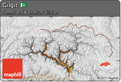 Physical Map of Gilgit, lighten