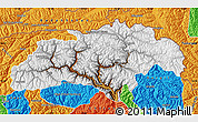 Physical Map of Gilgit, political outside