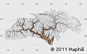 Physical Map of Gilgit, single color outside