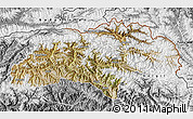 Satellite Map of Gilgit, desaturated