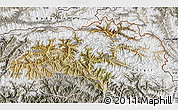 Satellite Map of Gilgit, semi-desaturated
