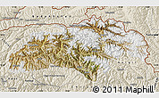 Satellite Map of Gilgit, shaded relief outside