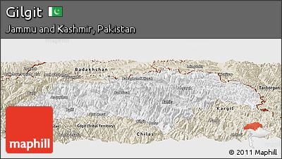 Classic Style Panoramic Map of Gilgit