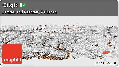 Physical Panoramic Map of Gilgit