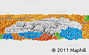 Physical Panoramic Map of Gilgit, political outside