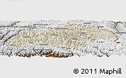 Shaded Relief Panoramic Map of Gilgit, physical outside