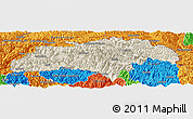 Shaded Relief Panoramic Map of Gilgit, political outside