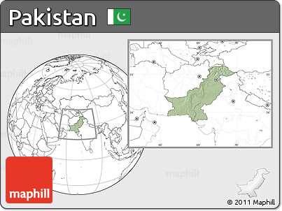 Savanna Style Location Map of Pakistan, blank outside, hill shading inside