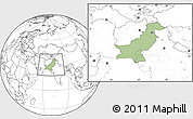 Savanna Style Location Map of Pakistan, blank outside