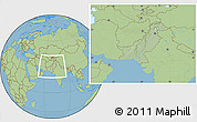 Savanna Style Location Map of Pakistan, hill shading inside