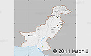 Gray Map of Pakistan, single color outside