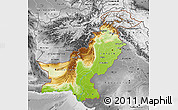 Physical Map of Pakistan, desaturated