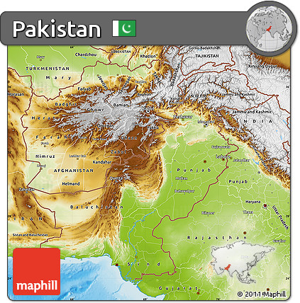 Physical Map of Pakistan