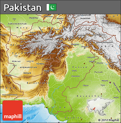 Physical Map of Pakistan