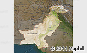 Satellite Map of Pakistan, darken