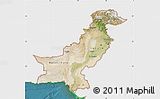 Satellite Map of Pakistan, single color outside