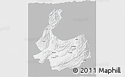 Gray 3D Map of Abbottabad, single color outside