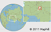 Savanna Style Location Map of Abbottabad, highlighted parent region, within the entire country