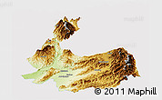 Physical Panoramic Map of Abbottabad, cropped outside