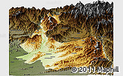 Physical Panoramic Map of Abbottabad, darken