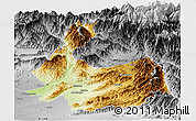 Physical Panoramic Map of Abbottabad, desaturated