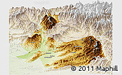 Physical Panoramic Map of Abbottabad, lighten