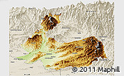 Physical Panoramic Map of Abbottabad, shaded relief outside