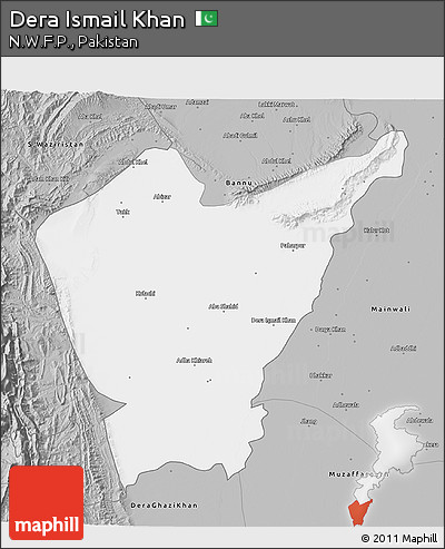 Gray 3D Map of Dera Ismail Khan