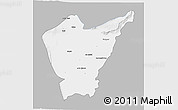Gray 3D Map of Dera Ismail Khan, single color outside