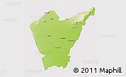 Physical 3D Map of Dera Ismail Khan, cropped outside