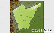 Physical 3D Map of Dera Ismail Khan, darken