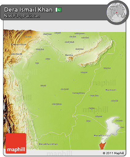 Physical 3D Map of Dera Ismail Khan