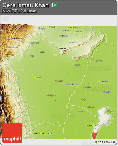 Physical 3D Map of Dera Ismail Khan