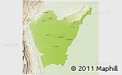 Physical 3D Map of Dera Ismail Khan, lighten