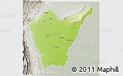 Physical 3D Map of Dera Ismail Khan, lighten, semi-desaturated