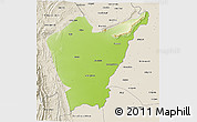 Physical 3D Map of Dera Ismail Khan, shaded relief outside