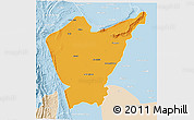 Political 3D Map of Dera Ismail Khan, lighten