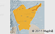 Political 3D Map of Dera Ismail Khan, lighten, semi-desaturated