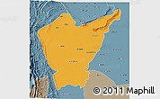 Political 3D Map of Dera Ismail Khan, semi-desaturated