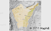 Satellite 3D Map of Dera Ismail Khan, desaturated