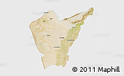 Satellite 3D Map of Dera Ismail Khan, single color outside