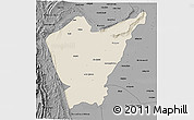 Shaded Relief 3D Map of Dera Ismail Khan, darken, desaturated