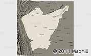 Shaded Relief 3D Map of Dera Ismail Khan, darken